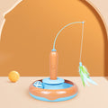 2 In 1 Cat Toy With Feather - For Self-play Cat Turntable Pets